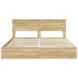 Storage Bed with Drawer Sonoma Oak 180 x 200 cm Engineered Wood 3410772