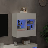 TV Wall Cabinet with LED Lights White 58.5x30x60.5 cm 837092