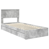Storage Bed Concrete Grey 90 x 200 cm Engineered Wood 3410836