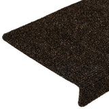 Stair Mats Self-adhesive 15 pcs 65x21x4 cm Dark Brown Rectangular Edge 326187