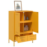Highboard Mustard Yellow 68x39x101.5 cm Steel 843111