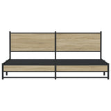 Metal Bed Frame without Mattress Sonoma Oak 200x200 cm 3301398