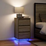 Bedside Cabinet with LED Lights Sonoma Oak 38x34x65 cm 861303