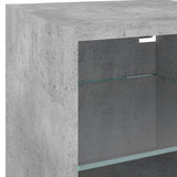8 Piece TV Wall Units with LED Concrete Grey Engineered Wood 3216636