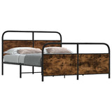 Metal Bed Frame without Mattress Smoked Oak 193x203 cm 3318641