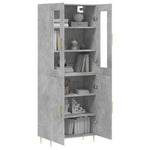 Highboard Concrete Grey 69.5x34x180 cm Engineered Wood 3198205
