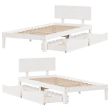 Bed Frame with Drawers without Mattress White 100x200 cm 3301981