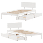 Bed Frame with Drawers without Mattress White 100x200 cm 3301981