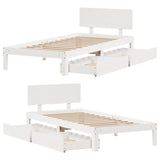 Bed Frame with Drawers without Mattress White 100x200 cm 3301981