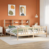 Bookcase Bed without Mattress 200x200cm Solid Wood Pine 3322323