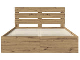Bed Frame Artisian Oak 120 x 190 cm Solid Pine Wood 3411775