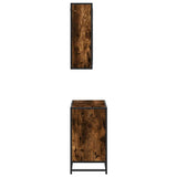 2 Piece Bathroom Furniture Set Smoked Oak Engineered Wood 3300912