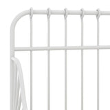 Extendable Bed Frame White Powder-coated metal Single 324741