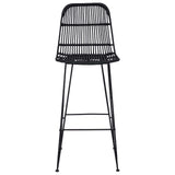Bar Stool 2 pcs Black 44 x 55 x 109 cm Rattan and Steel 42033211