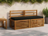 Bench Cushions SOEST 2 pcs 100% Polyester Black 110 x 40 x 8 cm 949675