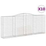 Arched Gabion Baskets 10 pcs 400x50x160/180 cm Galvanised Iron 3147043