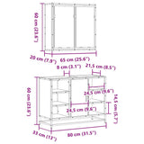2 Piece Bathroom Furniture Set Black Engineered Wood 3300910