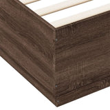 Bed Frame with LED without Mattress Brown Oak 200x200 cm 3209589