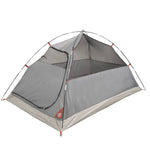 ZNTS Camping Tent Dome 4-Person Grey and Orange Waterproof 94337