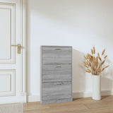 Shoe Cabinet Grey Sonoma 59x17x108 cm Engineered Wood 342532