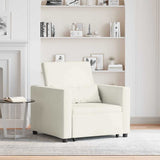 Pull out Sofa Bed Single Cream 90 x 165 x 87 cm Velvet 42002705