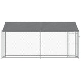 Dog Cage with Roof and Door Grey 4x2x2 m Galvanised Steel 3209568