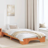 Bed Frame Wax Brown 90 x 190 cm Solid Pine Wood 872886
