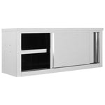 Kitchen Wall Cabinet with Sliding Doors 120x40x50 cm Stainless Steel 51053