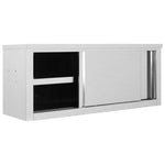 ZNTS Kitchen Wall Cabinet with Sliding Doors 120x40x50 cm Stainless Steel 51053