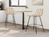 Bar Chair 2 pcs 44 x 52 x 111 cm Rattan and Iron 42011547