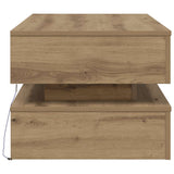 Coffee Table with LED Lights Artisian Oak 90x50x40 cm 857719
