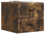 Wall-Mounted Bedside Cabinet Smoked Oak 33 x 34.5 x 40 cm 897965