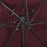 Cantilever Garden Parasol Bordeaux Red Aluminium, Polyester 312366