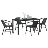 Garden Dining Set 5 pcs Black Powder-Coated Steel 3379382