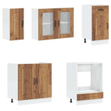 ZNTS 8 Piece Kitchen Cabinet Set Kalmar Old Wood Engineered Wood 3314799