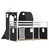 Bunk Bed without Mattress with Slide White and Black 80x200 cm 3284173