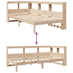Bookcase Bed without Mattress 75x190 cm Solid Wood Pine 3324341