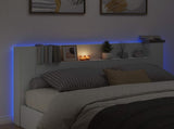 Headboard Cabinet with LED White 180 x 16.5 x 103.5 cm 8006544