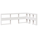 ZNTS Bookcase Bed without Mattress White 140x200 cm Solid Wood Pine 3324383