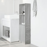 Narrow Bathroom Cupboard with Wheels Grey Sonoma Engineered Wood 855300