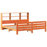 ZNTS Bed Frame without Mattress Wax Brown 180x200 cm Super King Solid Wood Pine 3309934