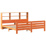 ZNTS Bed Frame without Mattress Wax Brown 180x200 cm Super King Solid Wood Pine 3309934