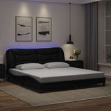 Bed Frame with LED without Mattress "Hvar" Black 180x200 cm 3213948