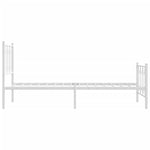 Metal Bed Frame without Mattress with Footboard White 80x200cm 376186