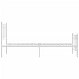 Metal Bed Frame without Mattress with Footboard White 80x200cm 376186