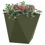 Planter 2 pcs Olive Green 40 x 40 x 40 cm Steel 883829
