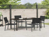 Garden Dining Set 5 pcs Black PE Rattan 3379082