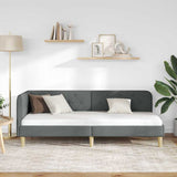 Corner Bed Frame with Headboard Dark Grey 80 x 200 cm Fabric 42016554