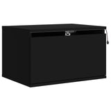Wall-mounted Bedside Cabinet with LED Lights Black 836828