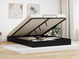 Ottoman Bed Frame Black Oak 203 x 120 x 25 cm Engineered Wood 3409238